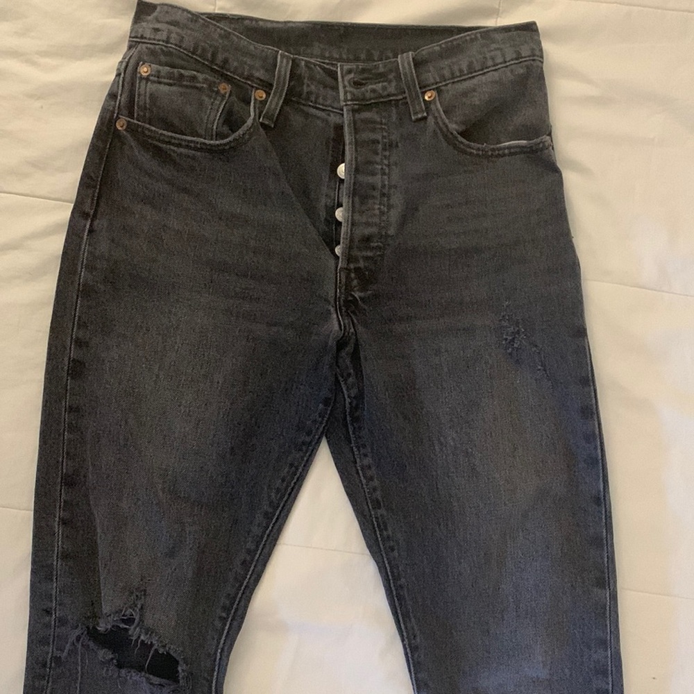 LEVIS 501 Skinny Black Wash Denim Jeans